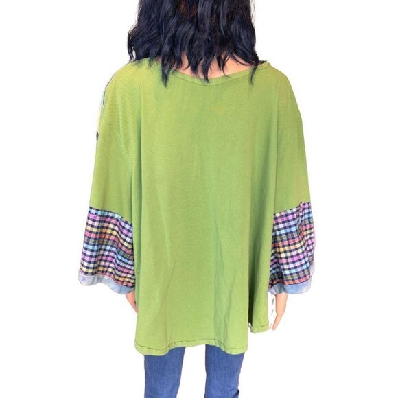 Upcycled Square Patchwork Quilt Boho Tunic Top Size Large XXL - Picture 5 of 5